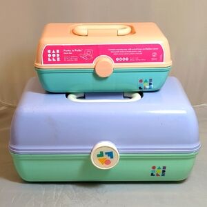 Lot of 2 Vintage Caboodles Makeup Haircare Storage Cases Boxes